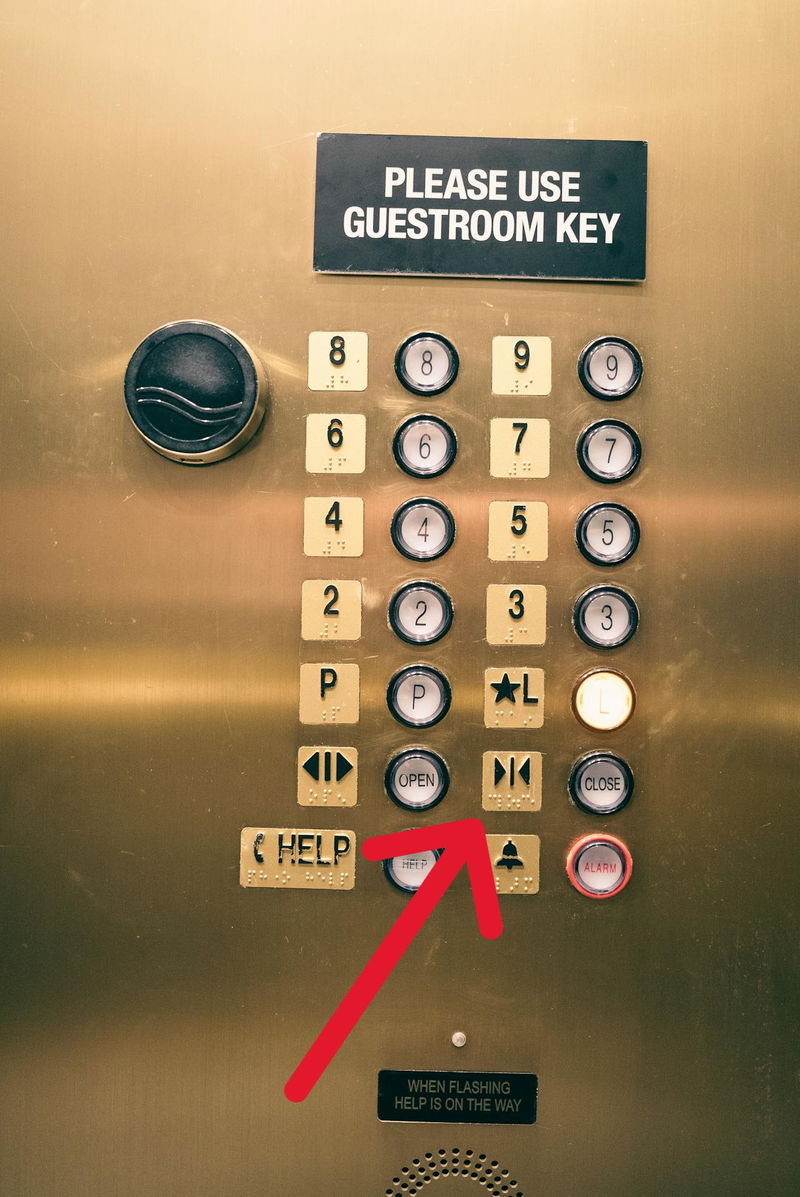 Press elevator closed door button