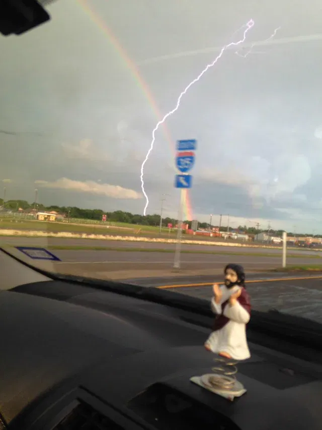 Rainbow and Lightning Together