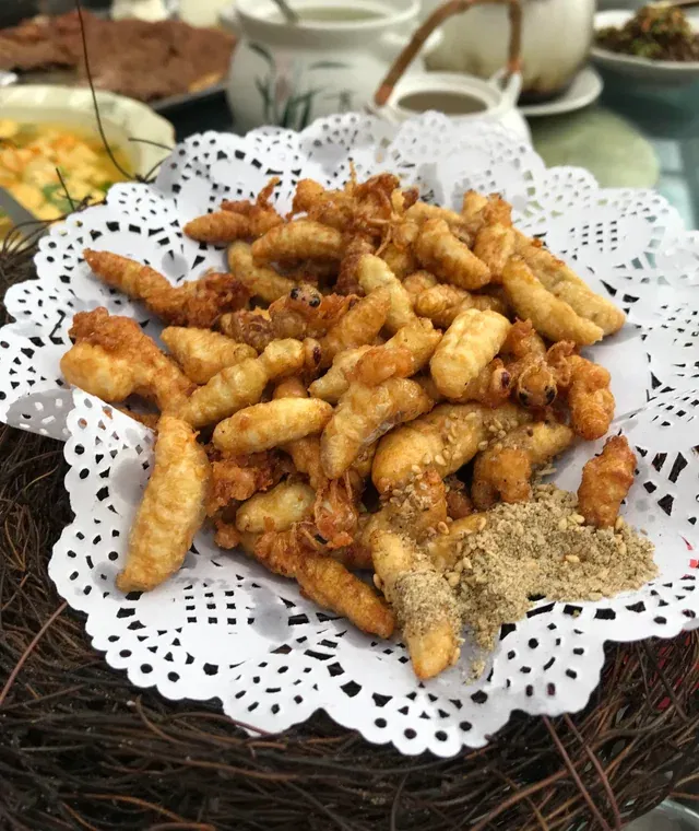 Deep fried Bee larvae in China