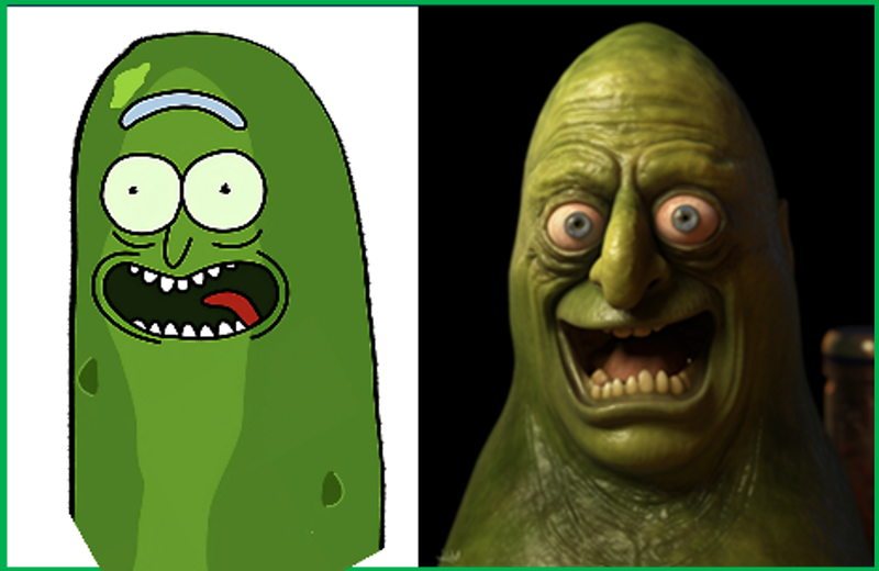 pickle rick realistic image