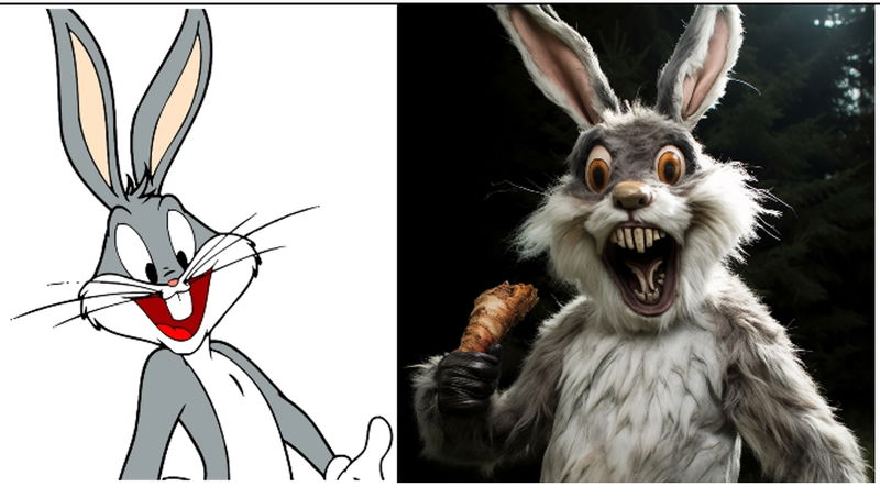 bugs bunny realistic image AI