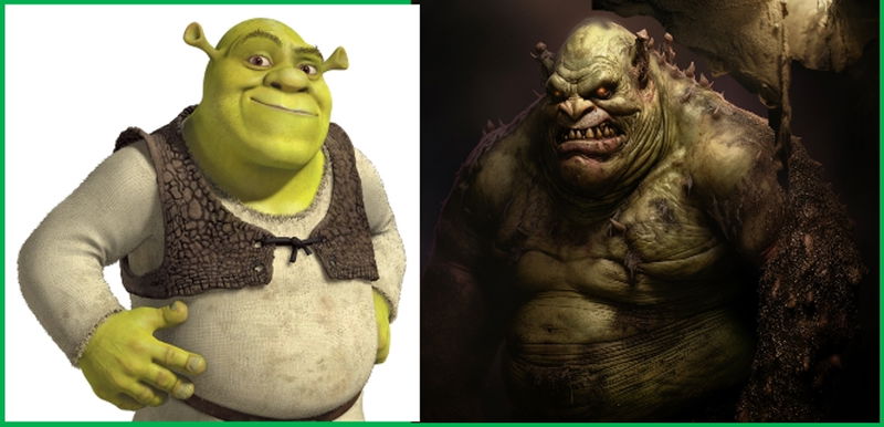 Shrek realistic image AI