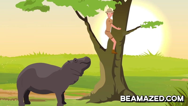 climb a tree to stay safe from hippo