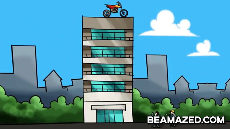 Derek’s bike was on top of their building