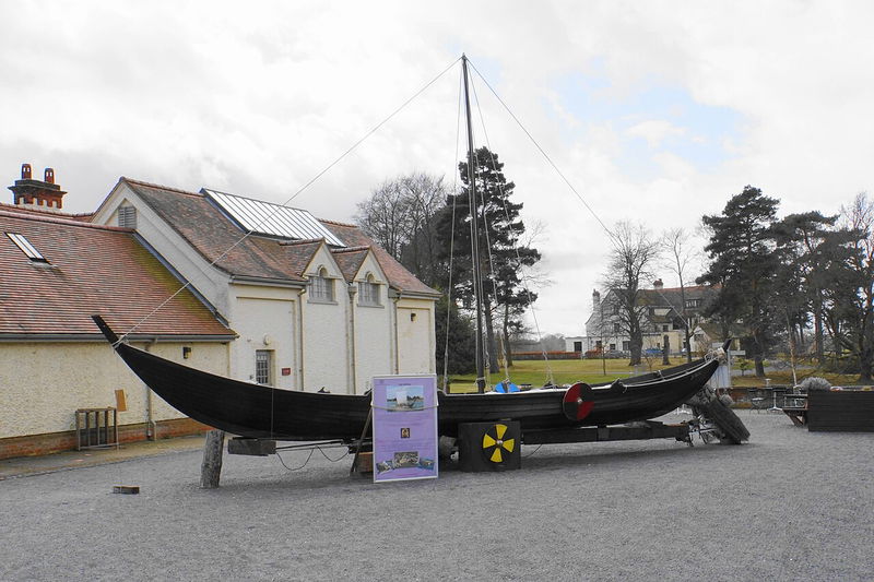 Replica of the viking sailboat at sutton hoo