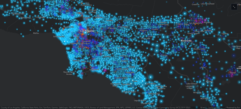 Los Angeles wealth distribution map