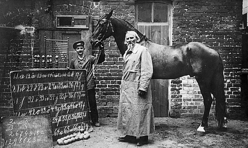 Clever Hans and his trainer Wilhelm Van Osten