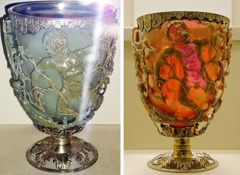 Ancient Nanotechnology Lycurgus Cup red and green changing colours