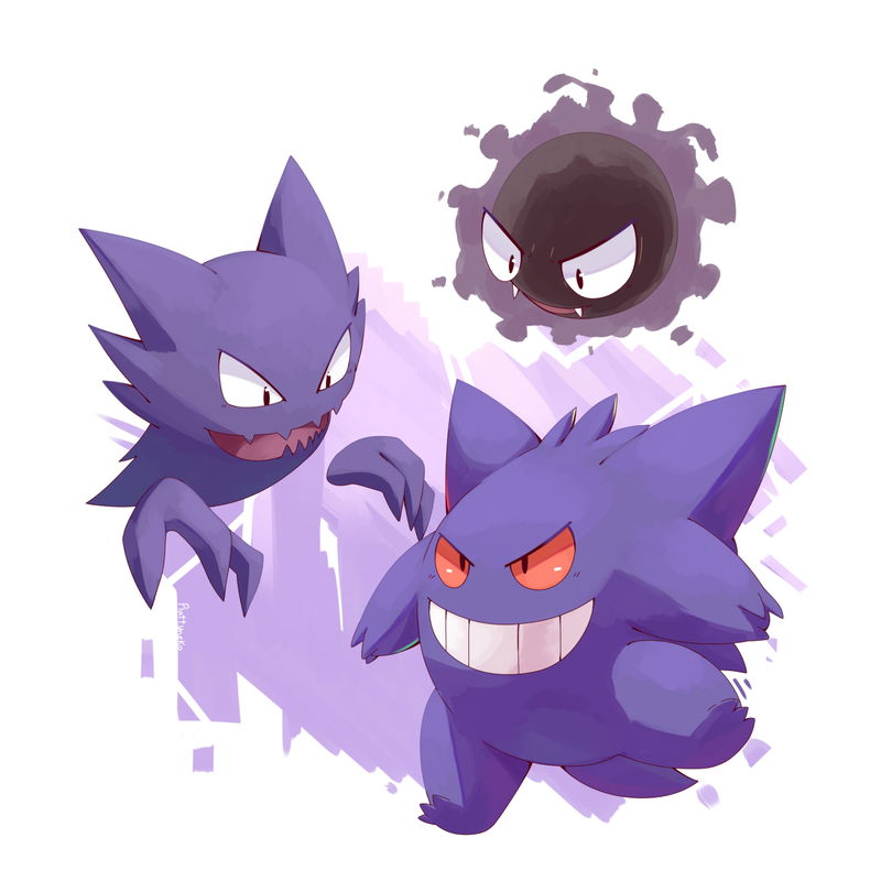 gengar__haunter_and_gastly_by_nevedoodle_ddhk5l7