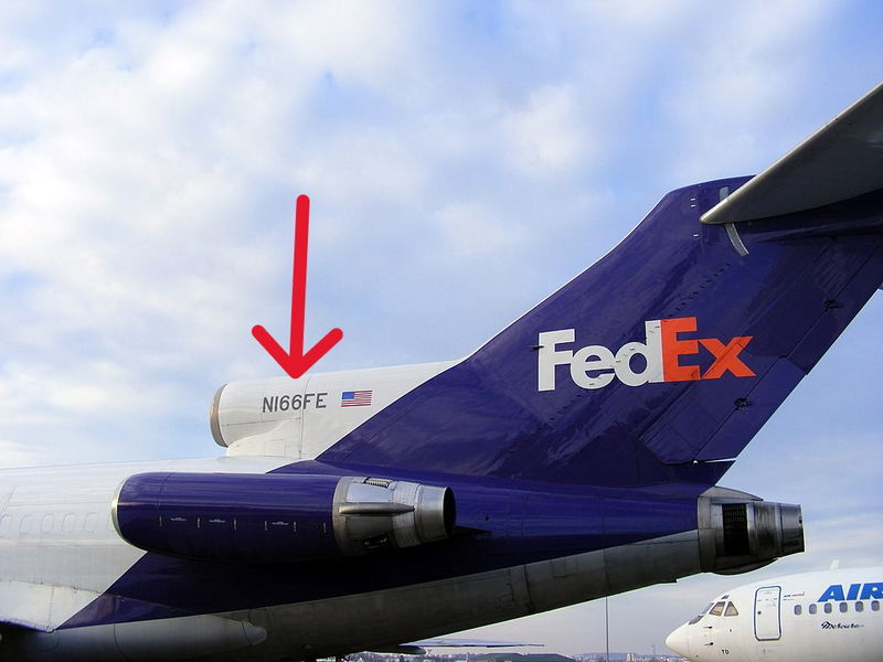 Airplane Tail Number Tail Number of a FedEx Boeing 727