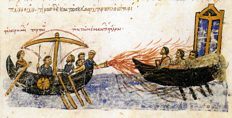 Greek Fire by the Byzantine Empire