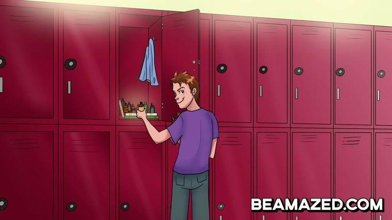 boy puts liquor bottles to fellow kid's locker